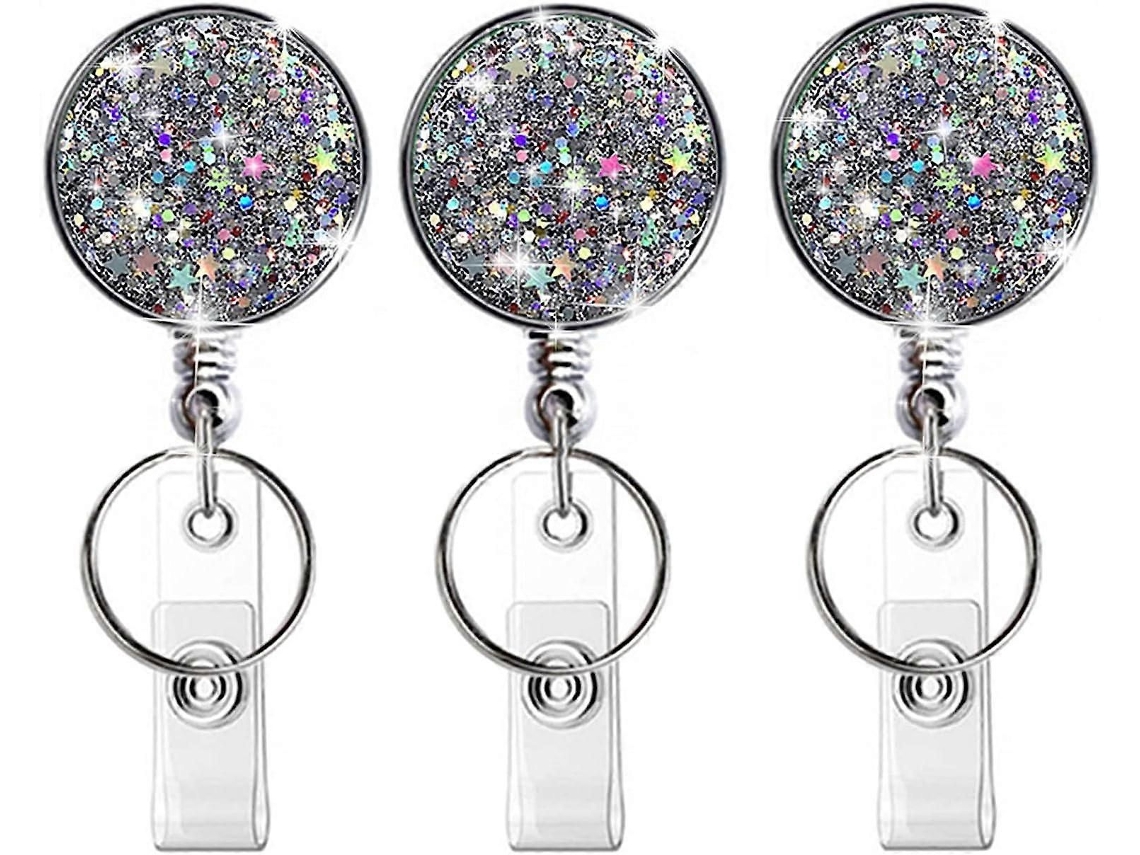Porta-crachá Retrátil, Porta-crachá Retrátil De Plástico Leve Com Argola Para Chaveiro E Clipe Para Cinto, Ideal Para Enfermeiros, Voluntários, P