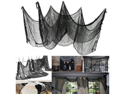 Têxtil Nova Line de 5 peças preto 76×198cm decoração de Halloween creepy para interior e exterior