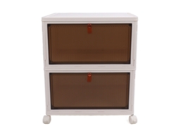 Caixas de armazenamento empilháveis com tampa, plástico, para sala, quarto, 2 camadas S/MARCA
