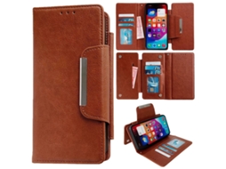 Capa Para Iphone 14 Pro Max Pele Sintética Castanho