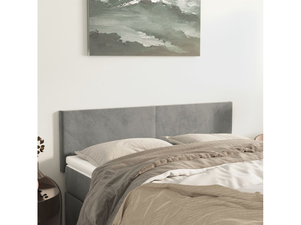 Vidaxl Cabeceiras Cinzento-claro 144x5x78/88 Cm Veludo