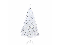 Árvore Natal VIDAXL artificial pré-iluminada c/ bolas branco