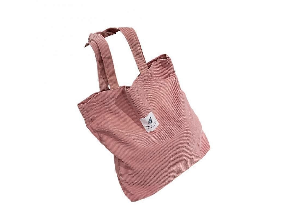 Bolsa de Ombro Feminina em Veludo Cotelê, Dobrável com Zíper, em Tecido Macio e Cor Sólida, Ideal para Compras e Reutilizável. GOKOCO