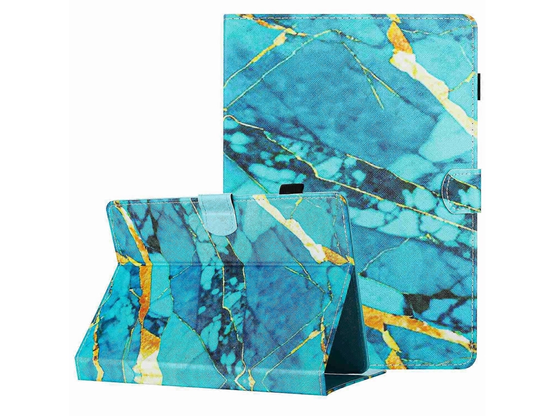 Capa de couro universal Webake com padrão de mármore e costura para tablet