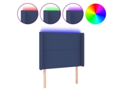 Led Headboard, Led Headboards Vidaxl Azul Tecido (103 X 16 X 118/128 Cm)