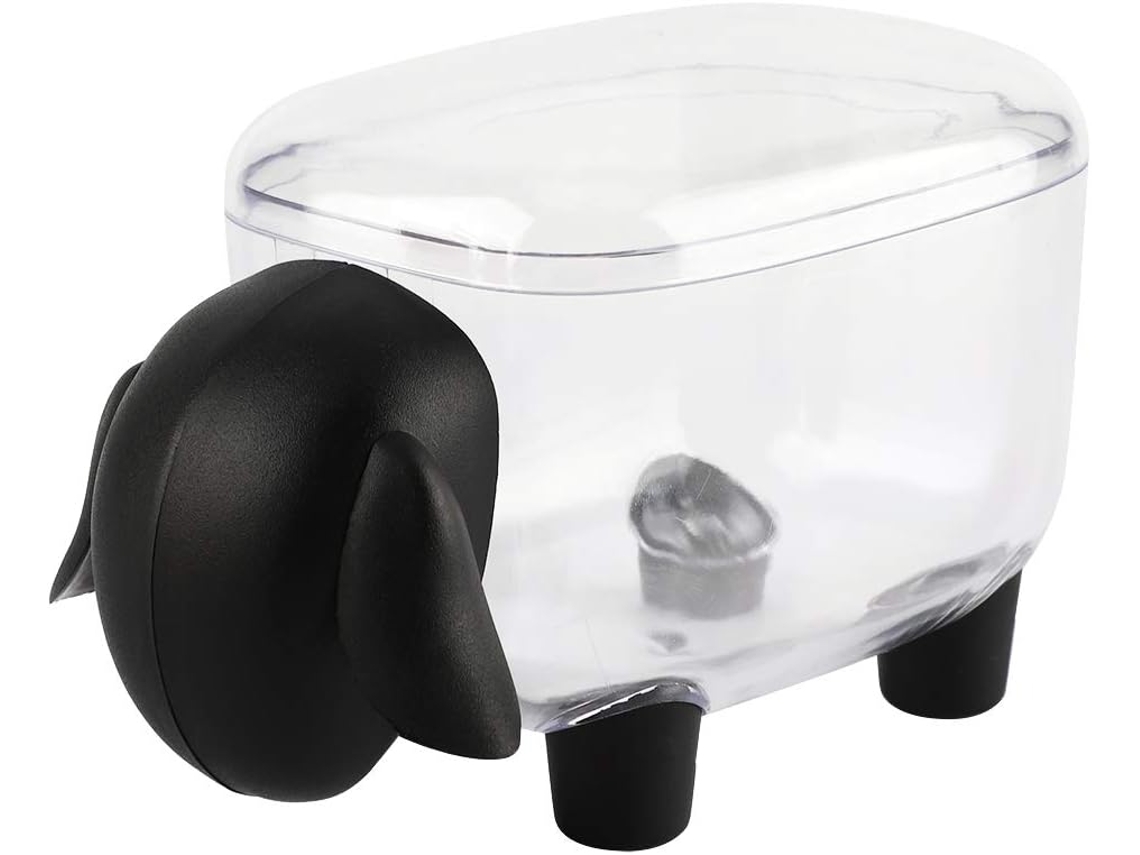 Mini Caixa Organizadora De Cotonetes Caixa Organizadora De Palitos De Algodão Caixa Organizadora De Cosméticos Em Formato De Ovelha Aquaforge (preta)