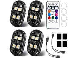 Luz Estroboscópica Led Sem Fio Riloer Com Controle Remoto, 8 Cores, Compatível Com Carro, Motocicleta, Bicicleta