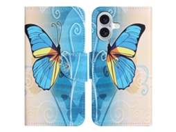 Capa Em Couro Pu Com Suporte Para Apple Iphone 16 - Borboleta