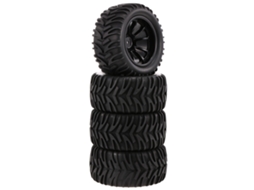 4pcs Pneu Off-road 1/10 Padrão De Rodagem Double V Roda 10 Raios Para Hsp Hpi Redcat Rc4wd Monster Truck Rc