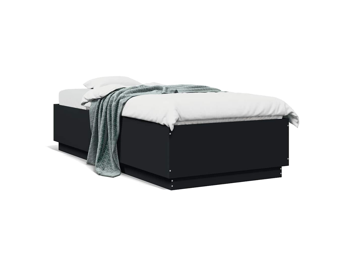 Bed Frame, Bed Frames Vidaxl Preto Madeira Processada (100 X 200 Cm)