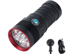 Lanterna De Mergulho Lanterna De Mergulho De Led Subaquática 100m Torch Max 10000 Lumens Lanterna De Mergulho De 4 Modos,(preto)