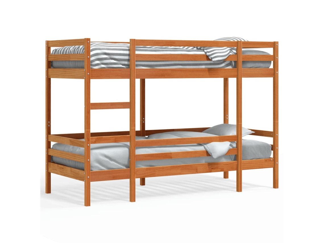 Bunk Bed, Bunk Beds Vidaxl Marrom Madeira De Pinho (90 X 200 Cm)