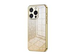 Capa Para Iphone 16 Pro - Glitter Degradê - Acabamento Eletroplaqueado