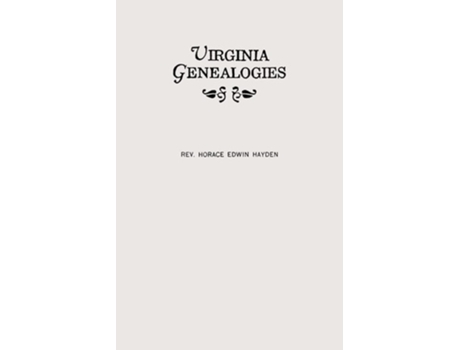 Livro Virginia Genealogies De Horace Edwin Hayden (inglês)