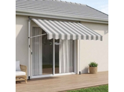 Vidaxl Toldo Retrátil Manual Antracite E Branco 250 Cm