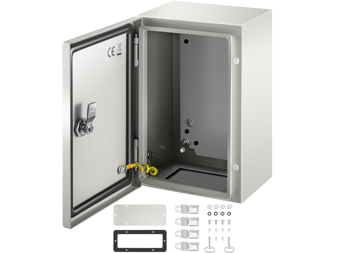 Gabinete de Aço VEVOR Nema Caixa Elétrica de Aço Nema 4X de 12 X 8 X 6'' Ip66 À Prova D'Água e À Prova de Poeira
