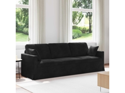 Vidaxl Sofá Preto 228 X 78 X 80 Cm Veludo
