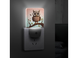 Coruja Luminária Noturna, Arandela de LED com Sensor Crepuscular, Luzes Noturnas Decorativas Eficientes
