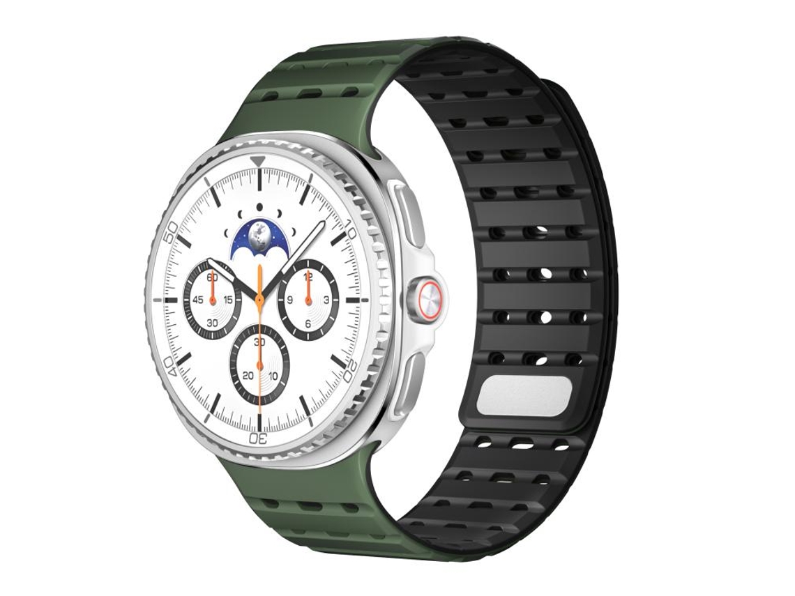 Bracelete para Samsung Galaxy Watch 8 / 8 Classic XIAOMOYU em silicone magnético verde militar e preto