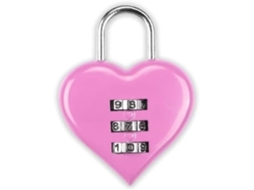 Cadeado De Combinação Em Formato Coração Rosa, Mini Com Senha