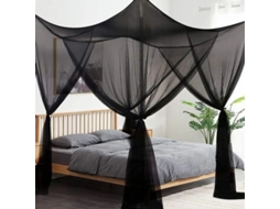 Manta Mosquito Cuatro Esquinas Grande Para Cama Individual Adulto Niño Cuna Camping Jardín Negro