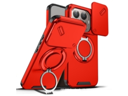 Capa Para Celular Com Suporte E Janela Deslizante Para Proteção Contra Quedas.vermelho série Y-leader, Redmi A7 Pro 4g