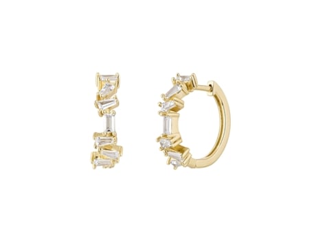 Joias Earcandy, brincos Kimeyah feitos de prata esterlina 925 com revestimento em ouro 18k.