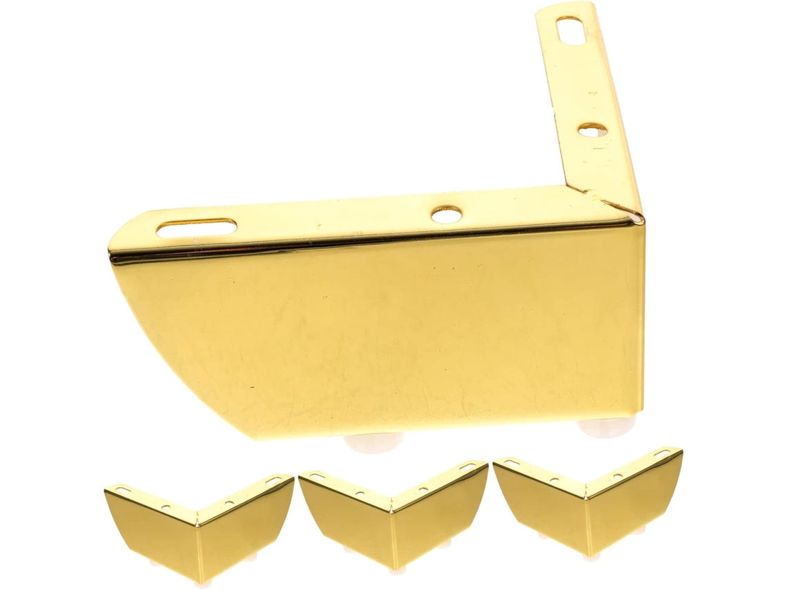 Conjunto De 4 Pés Mesa Em Metal Dourado Para Armários E Gabinetes, Feitos De Ferro Alta Dureza E Resistência