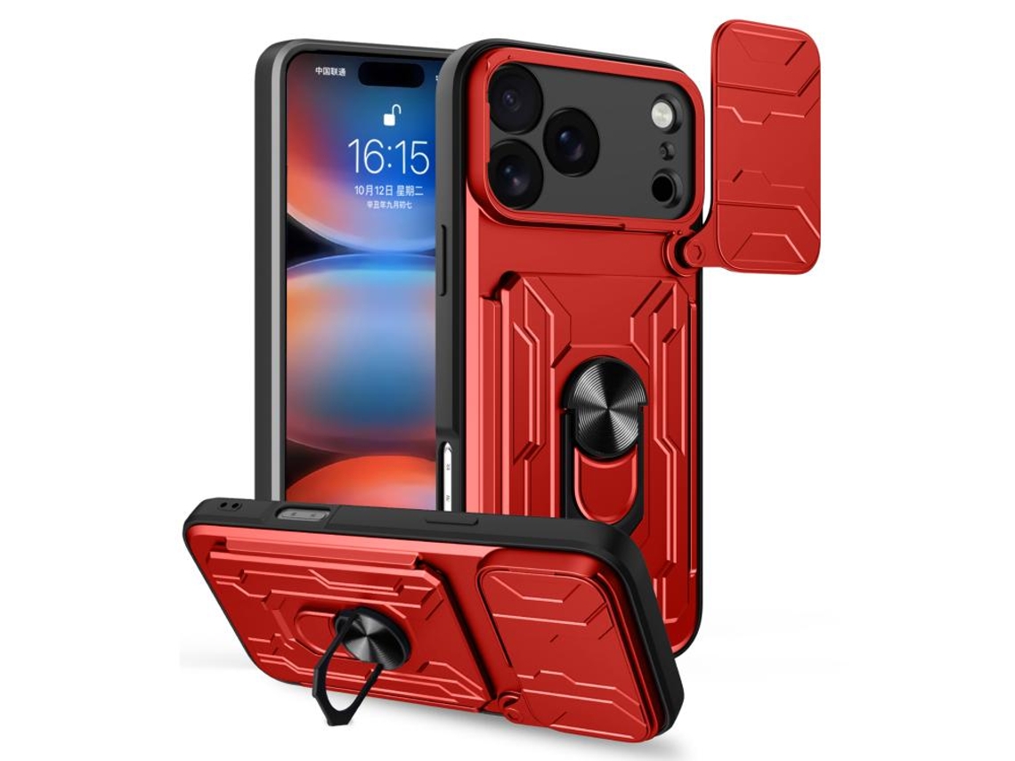 Capa Para Iphone 17 Pro Max Com Proteção Deslizante Para A Câmera E Compartimento Para Cartãohw