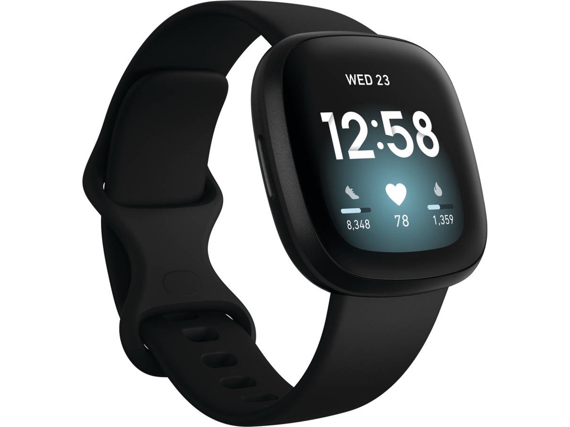 Relógio Desportivo FITBIT Versa 3 (Bluetooth - Até 6 dias de autonomia - Ecrã Tátil - Preto)