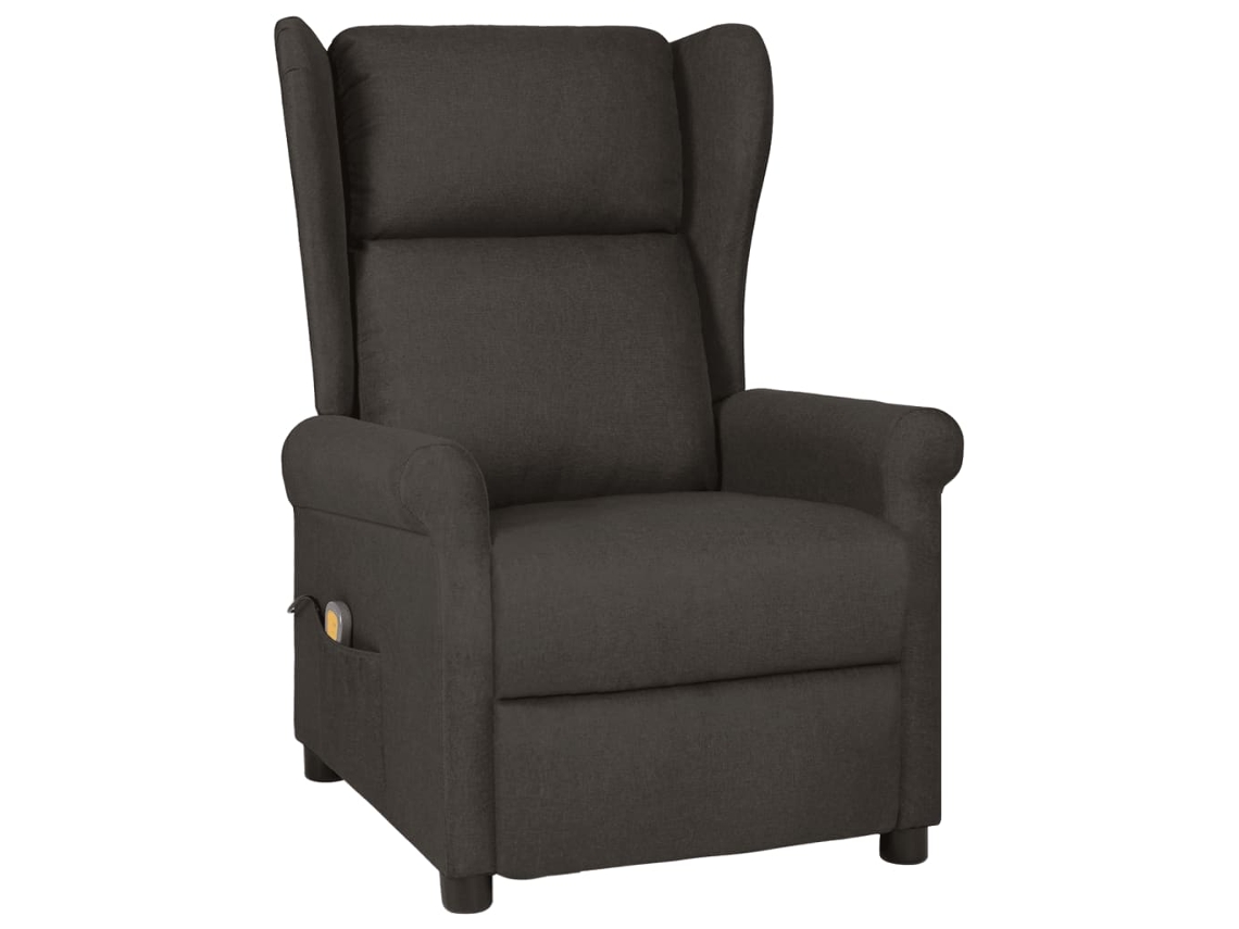 Vidaxl Poltrona De Massagens Tecido Cinza-acastanhado