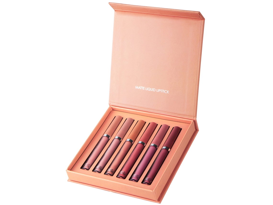 Kit de Gloss Labial Matte 6 Cores 2,5ml Hidratante Durável À Prova D'Água Não Adere A Flakes Tinta Labial Líquida Handaiyan