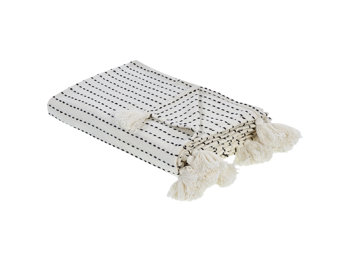 Colcha BELIANI Modar de Algodão Branco 200x220x1
