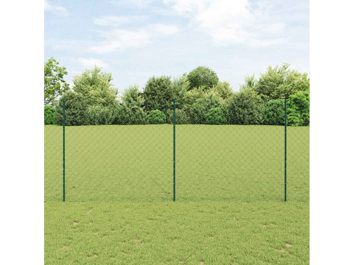 Vidaxl Cerca De Elos Com Poste 25 X 1,4 M Aço Revestido De Pvc Verde