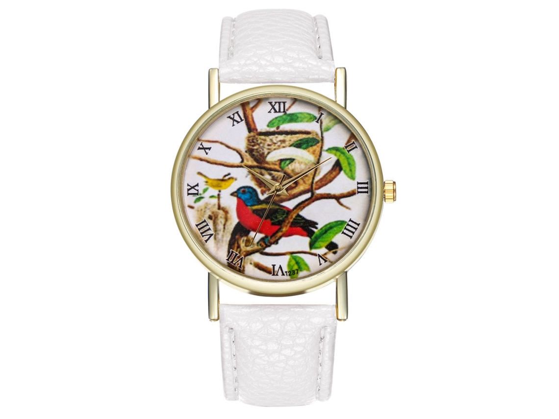 Reloj Casual Fashion Unisex De Cuarzo Con Correa De Cuero Zhoulianfa (blanco)