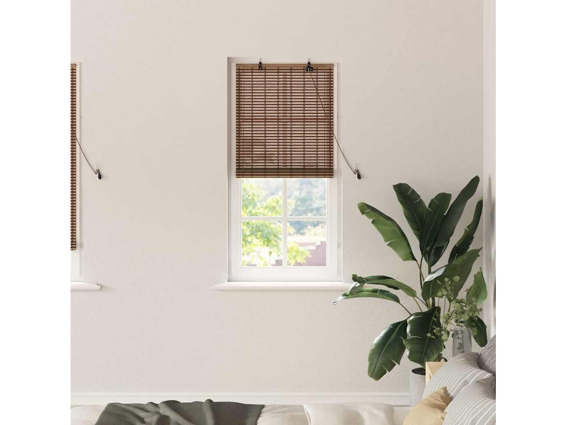 Vidaxl Estores De Rolo Castanho 60 X 220 Cm Bambu