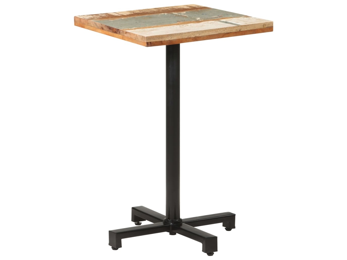 Vidaxl Mesa De Bistrô Quadrada 50x50x75 Cm Madeira Recuperada Maciça