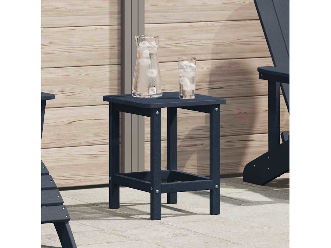 Vidaxl Mesa Lateral Azul Marinho 38 X 38 X 46 Cm Polietileno