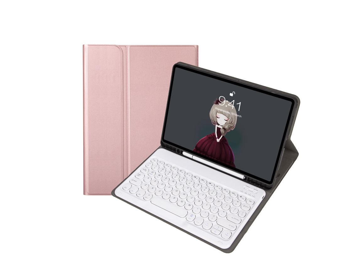 Capa Teclado CUICH para Samsung Galaxy Tab A9 Plus 11 Polegadas com Teclado Bluetooth (Rose Gold) 