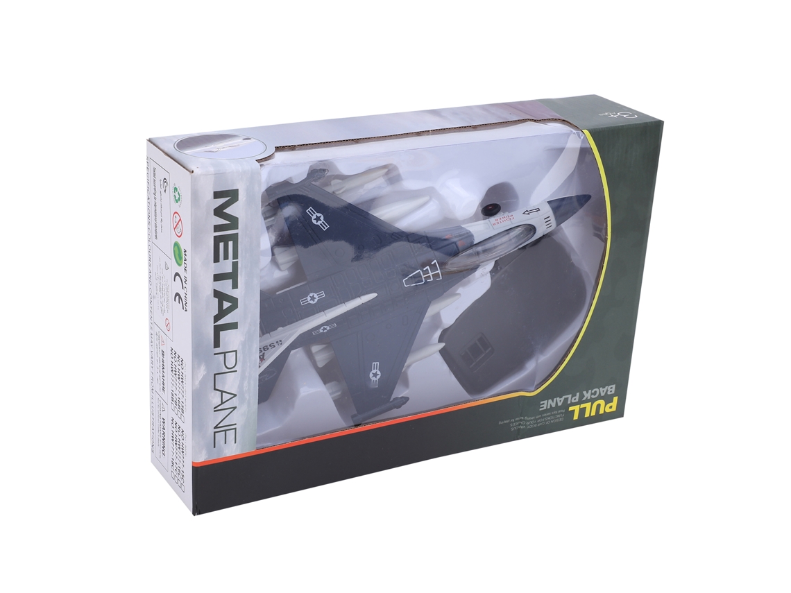 Modelo De Avião De Liga Com Alta Simulação, Brinquedo Com Luz E Som, Azul Escuro, De Tração
