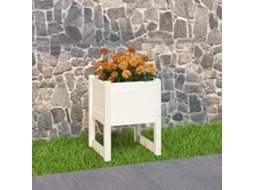 Vidaxl Vaso/floreira 40x40x52,5 Cm Pinho Maciço Branco
