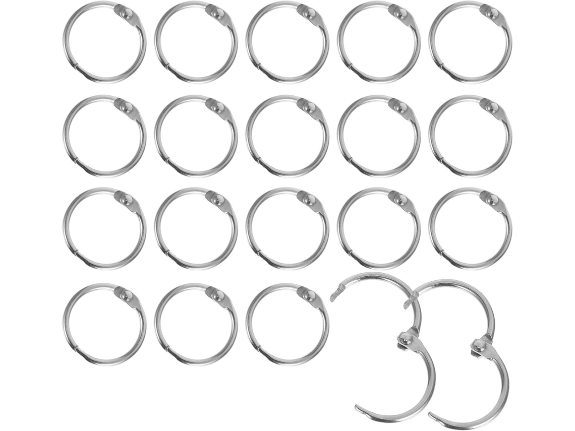 Conjunto De 20 Argolas Metálicas 2, 2x 20mm, Resistentes E Em Aço Inoxidável, Ideais Para Encadernar Fichas, Álbuns E