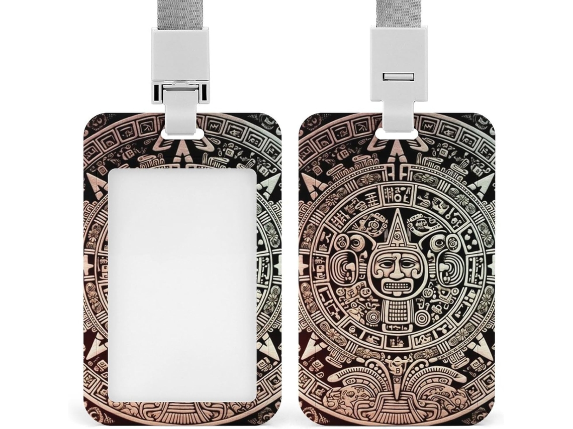 Porta Crachá Com Calendário Do Apocalipse Maia E Cordão, Porta Crachá Fun, Estojo Crachá