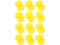 Indicadores Universais De Porca De Roda De 33 Mm Em Plástico Amarelo Com Tampa.