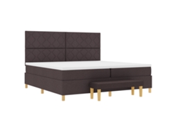 Conjunto 1 Cama Box Vidaxl Castanho Poliéster (200 X 200 Cm)