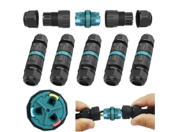 Conector De Cabo Externo À Prova D'água Ip68 Para Awg: 20, 13, Para Cabos De Encaixe 2 Pinos/ 3(5 Unidades)