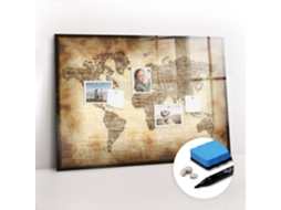 Quadro Magnético Decorativo Mapa-múndi Antigo Para O Escritório Espelharte (100x70 Cm)