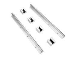 Kit 2 Eixos De Guia Linear Sbr12 400mm Com 4 Blocos De Rolamento Sbr12uu Aço Carbono Galvanizado
