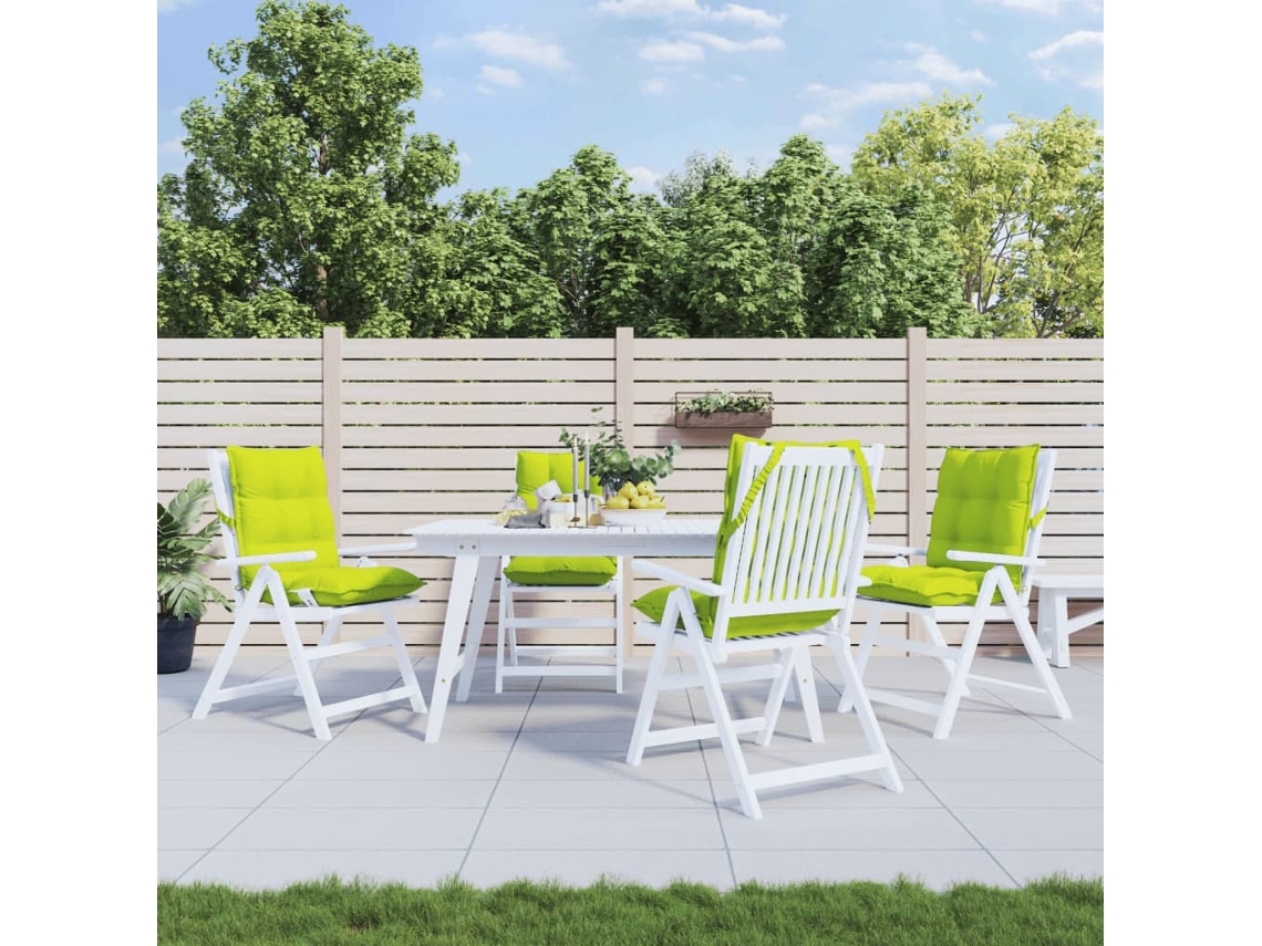 Vidaxl Almofadões Cadeira Encosto Baixo 4 Pcs Oxford Verde Brilhante