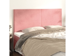 Vidaxl Cabeceira Rosa 200x5x118/128 Cm Veludo